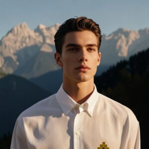 Camisa lino de bambú con bordado Cho’l